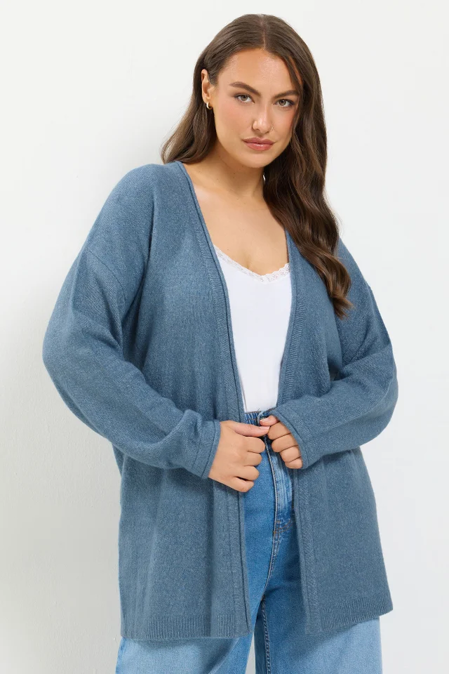 Yours Curve Blue Soft Touch Cardigan