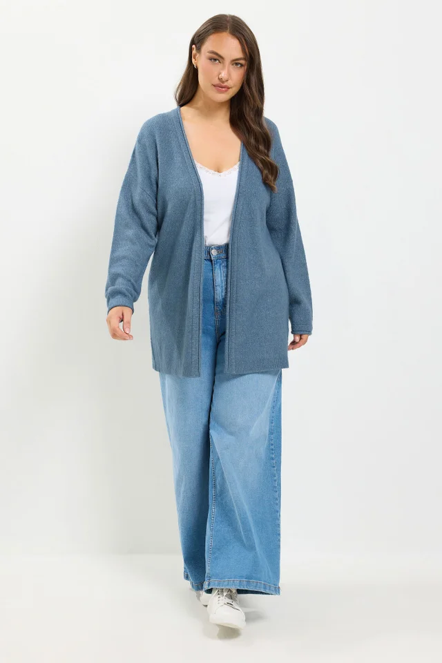 Yours Curve Blue Soft Touch Cardigan
