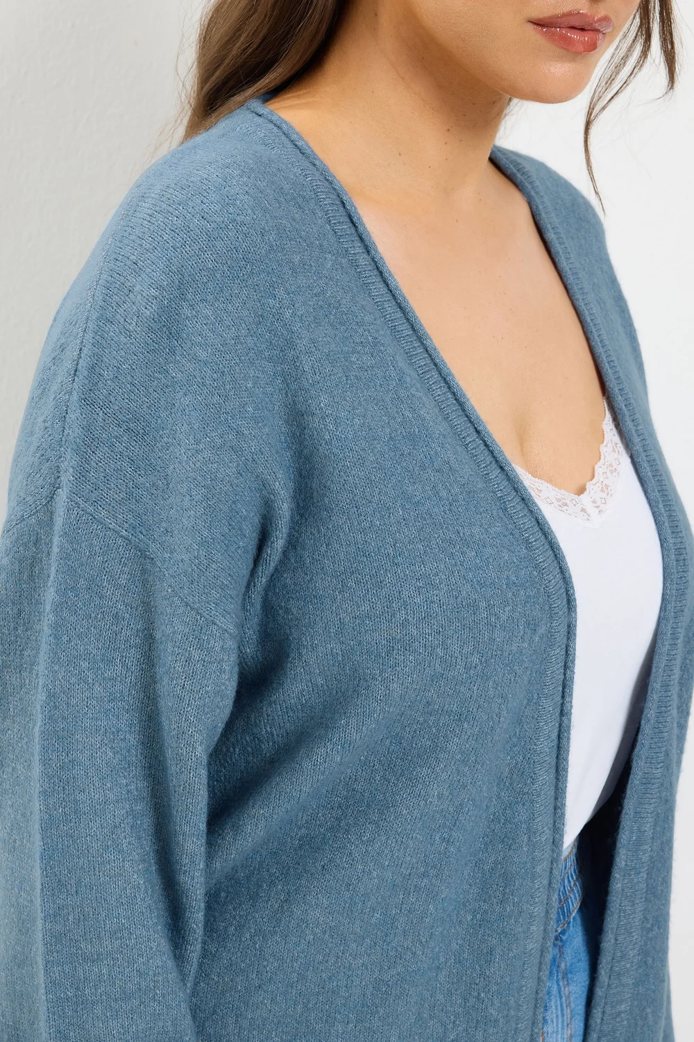 Yours Curve Blue Soft Touch Cardigan - 14-16 Image 4