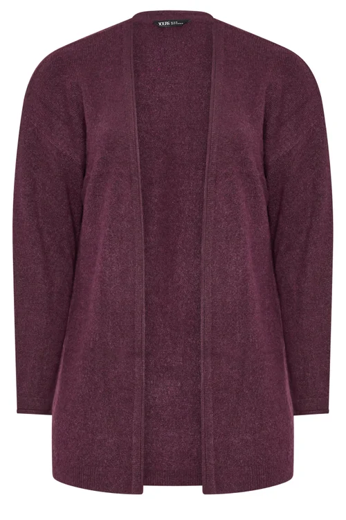 Yours Curve Burgundy Red Soft Touch Cardigan - 14-16 Image 5