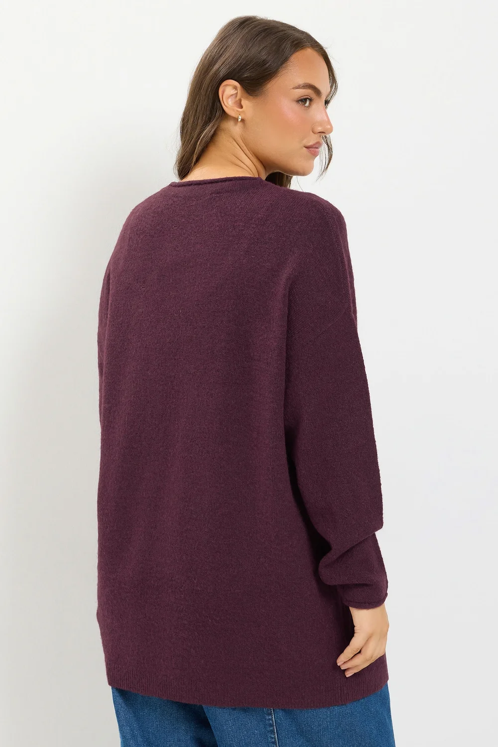 Yours Curve Burgundy Red Soft Touch Cardigan - 14-16 Image 3