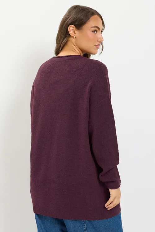 Yours Curve Burgundy Red Soft Touch Cardigan - 14-16 Image 3
