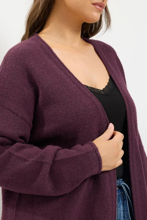 Yours Curve Burgundy Red Soft Touch Cardigan - 14-16 Image 4