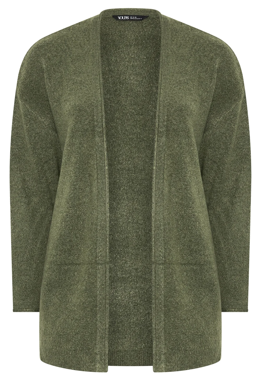 Yours Curve Khaki Green Soft Touch Cardigan - 14-16 Image 5