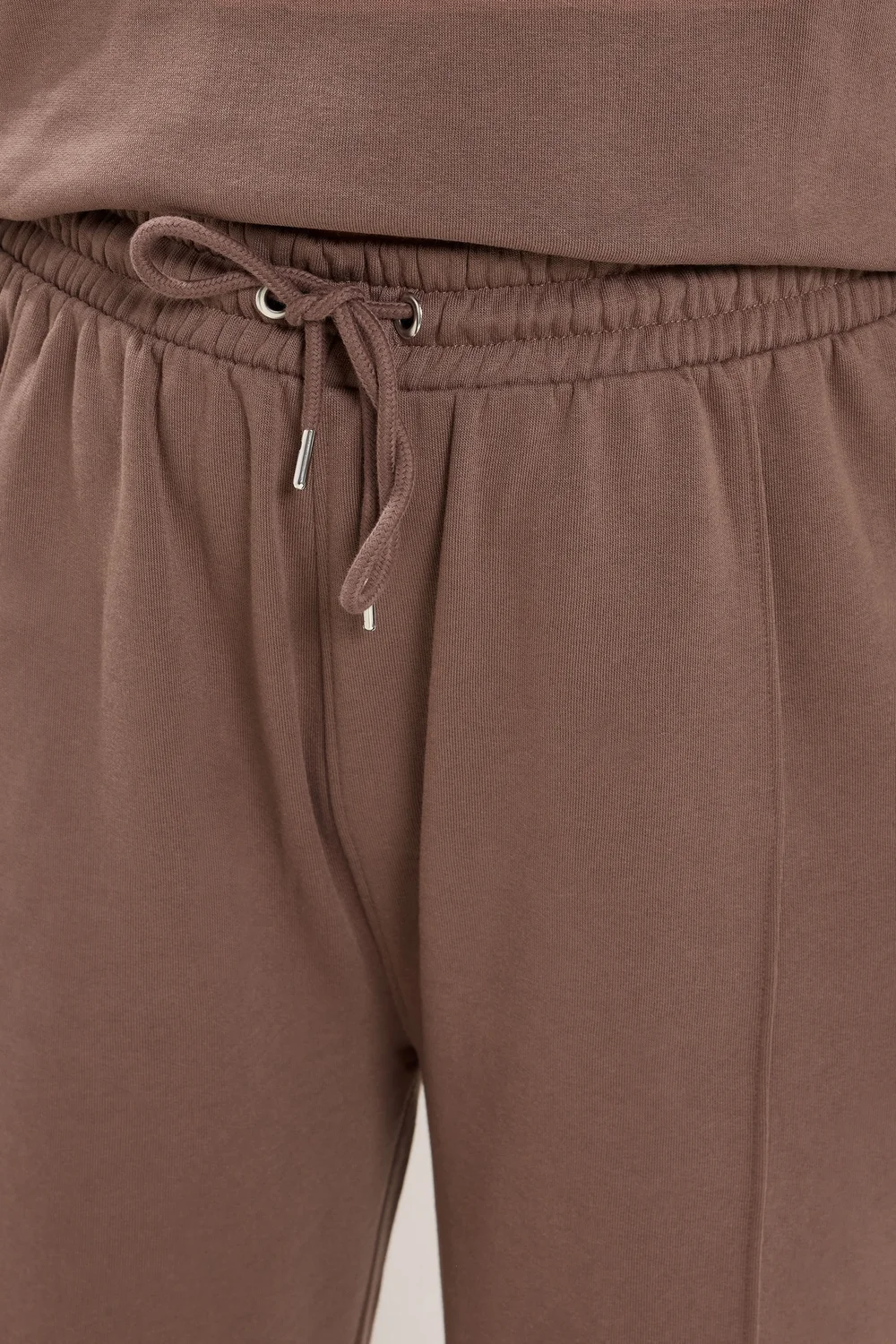 Yours Curve Brown Off Shoulder Sweatshirt & Jogger Wide Leg Set - 14-16/L28 Image 5