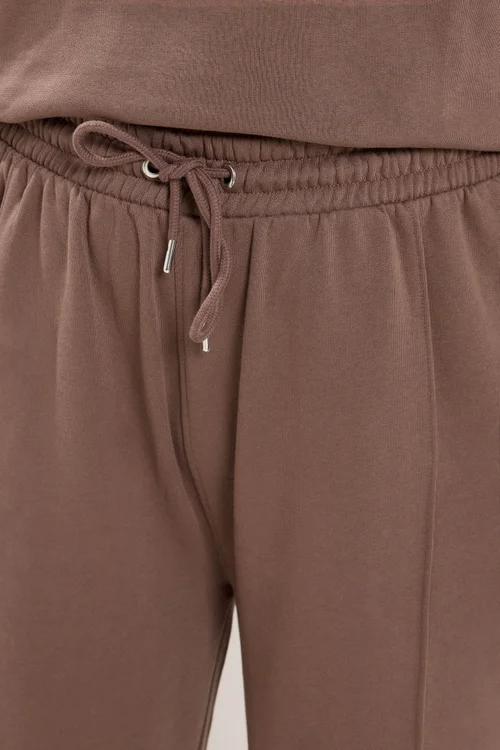 Yours Curve Brown Off Shoulder Sweatshirt & Jogger Wide Leg Set - 14-16/L28 Image 5