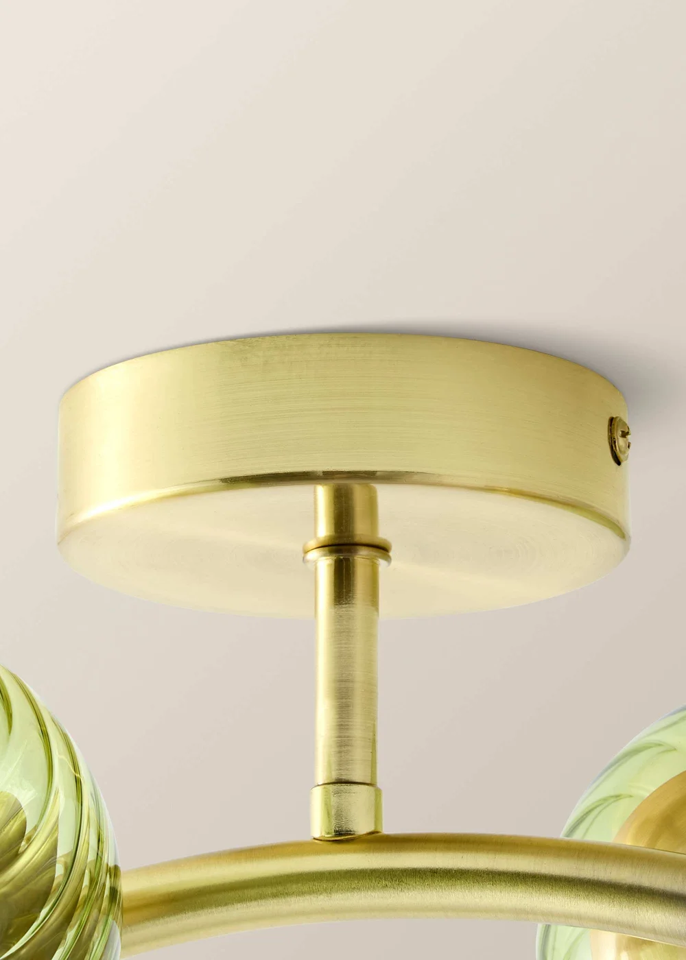 ValueLights Sydney Brushed Gold 4 Arm Twill Glass Ceiling Light - One Size Image 6