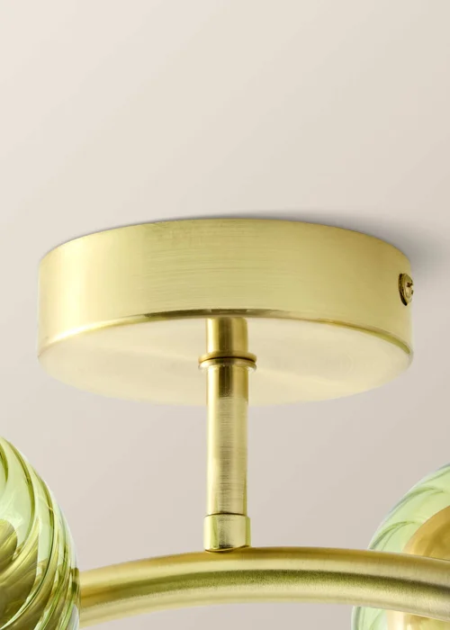 ValueLights Sydney Brushed Gold 4 Arm Twill Glass Ceiling Light - One Size Image 6