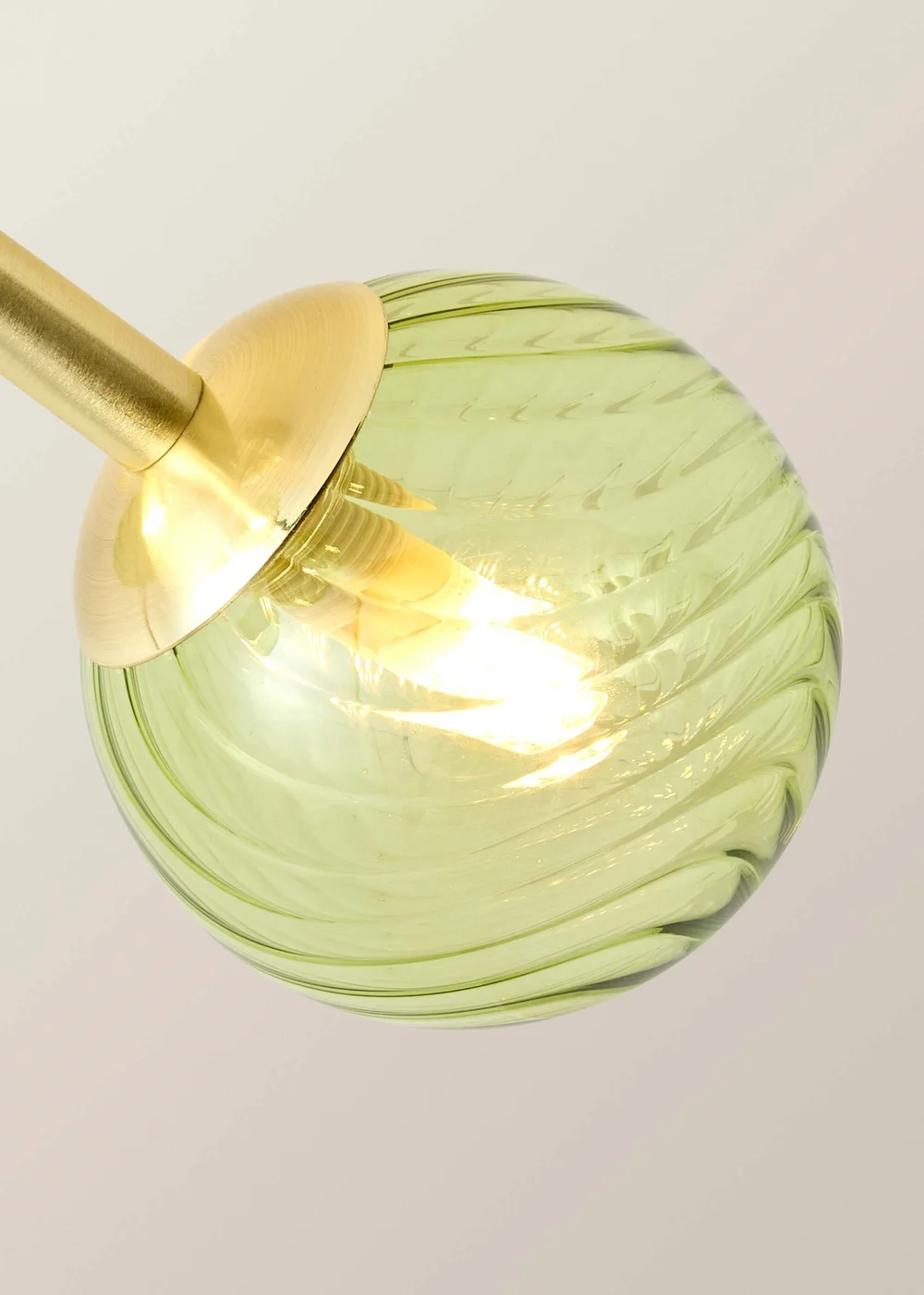 ValueLights Sydney Brushed Gold 4 Arm Twill Glass Ceiling Light - One Size Image 3