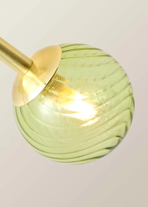 ValueLights Sydney Brushed Gold 4 Arm Twill Glass Ceiling Light - One Size Image 3