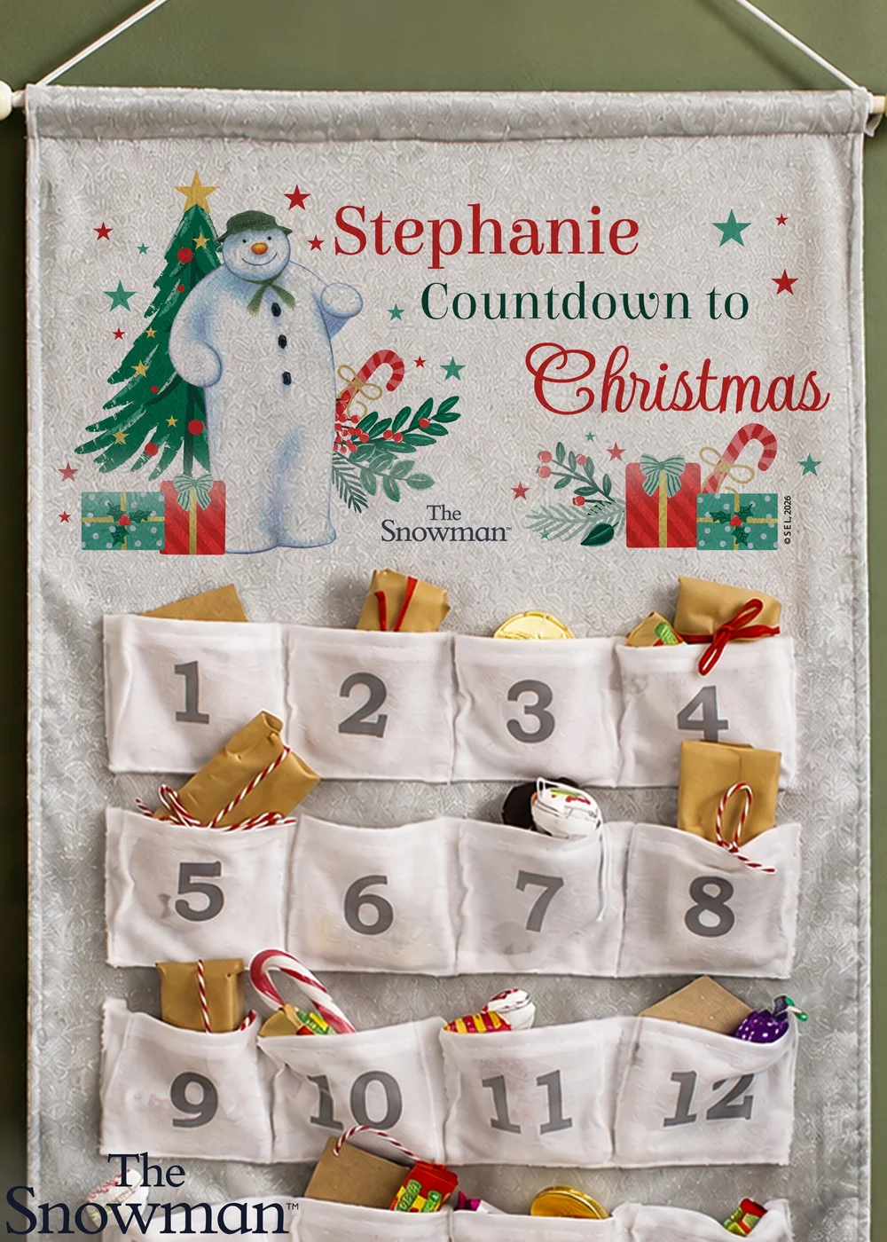 Personalised Memento Company Grey The Snowman Christmas Wishes Advent Calendar - One Size Image 2