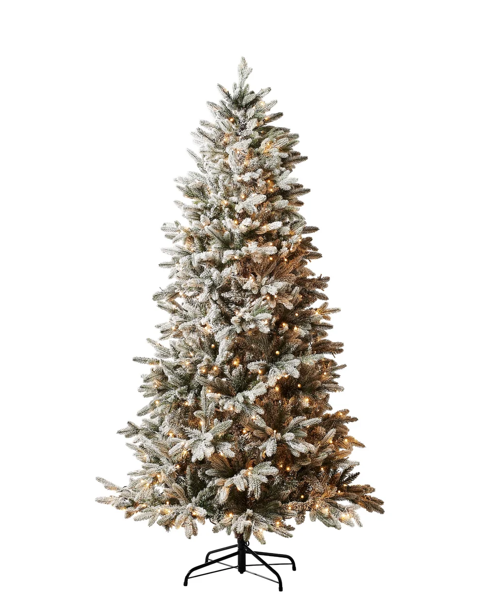 WeRChristmas Green Pre-Lit Slim Snow-Flocked Christmas Tree With 250 Leds & 8 Light Settings 5 Ft - No Size Image 1