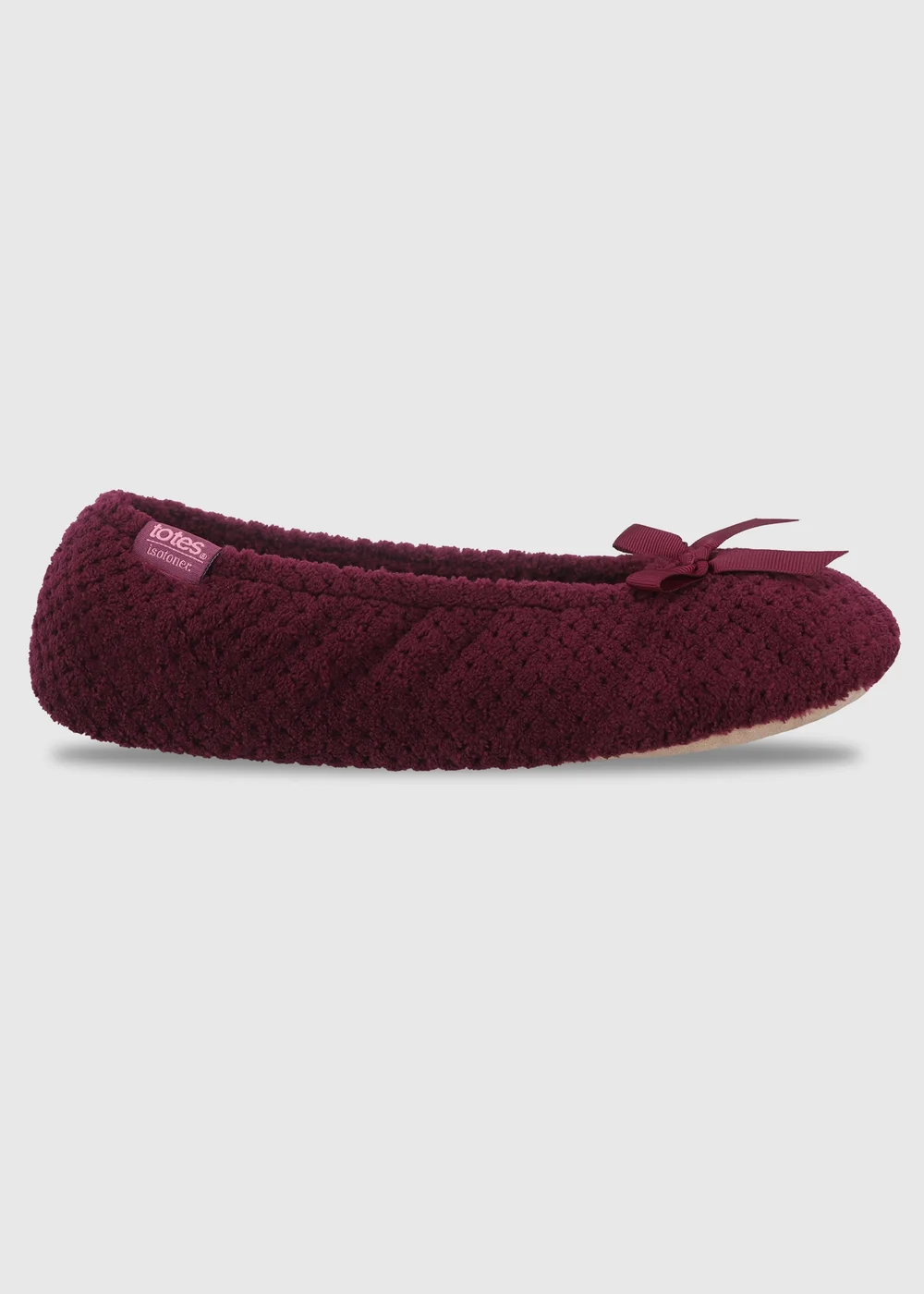 Totes Isotoner Burgundy Popcorn Ballet Slippers - 4-5 Image 1