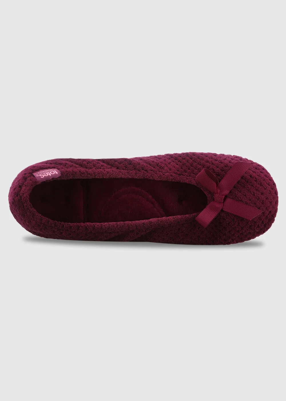Totes Isotoner Burgundy Popcorn Ballet Slippers - 4-5 Image 5