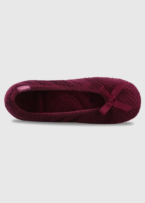 Totes Isotoner Burgundy Popcorn Ballet Slippers - 4-5 Image 5