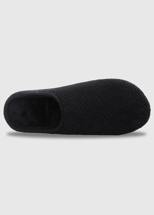Totes Isotoner Black Swept Back Popcorn Mule Slippers - 11 Image 5