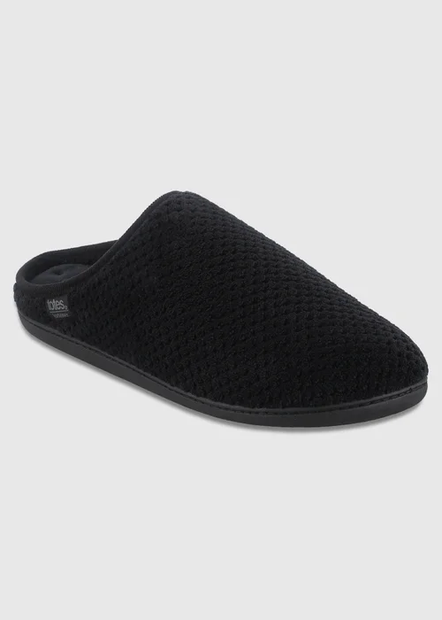 Totes Isotoner Black Swept Back Popcorn Mule Slippers - 11 Image 3