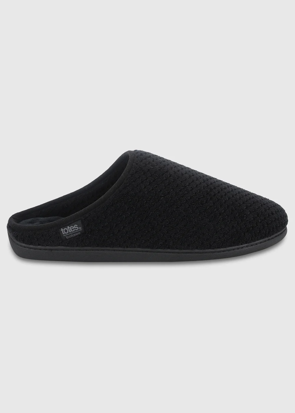 Totes Isotoner Black Swept Back Popcorn Mule Slippers - 11 Image 1
