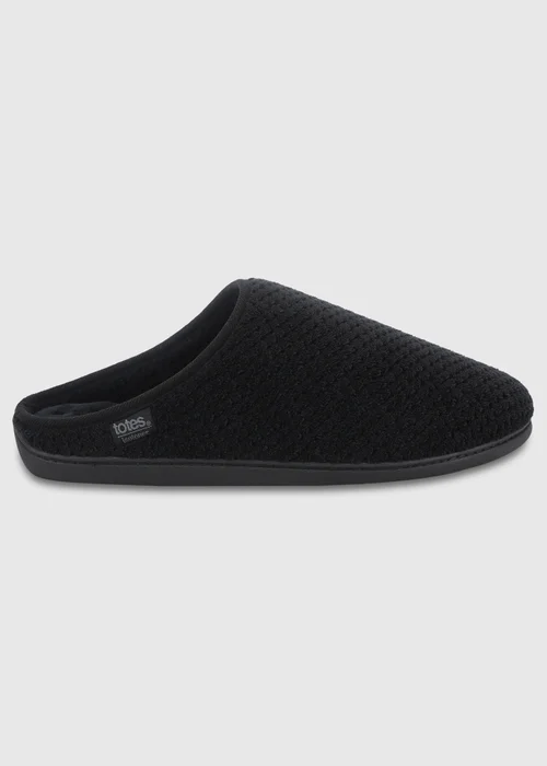 Totes Isotoner Black Swept Back Popcorn Mule Slippers - 11 Image 1