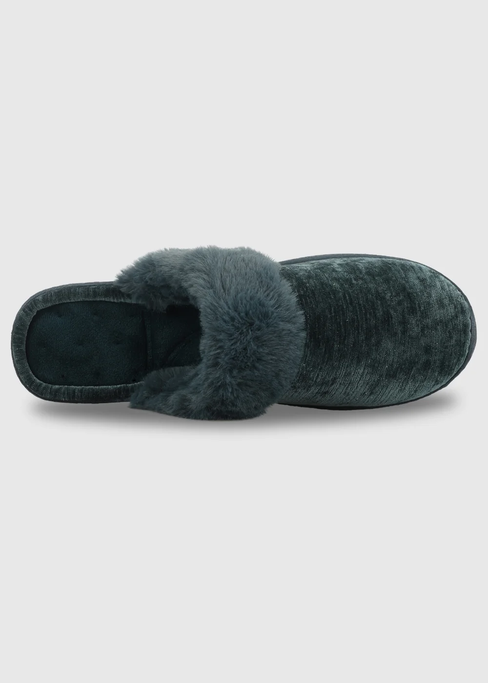 Totes Isotoner Green Sparkle Heeled Mule Slippers - 4 Image 5