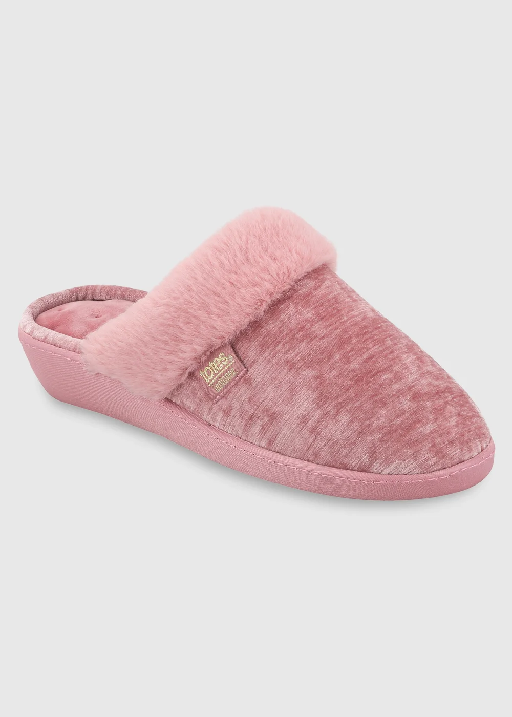 Totes Isotoner Pink Sparkle Heeled Mule Slippers - 7 Image 4