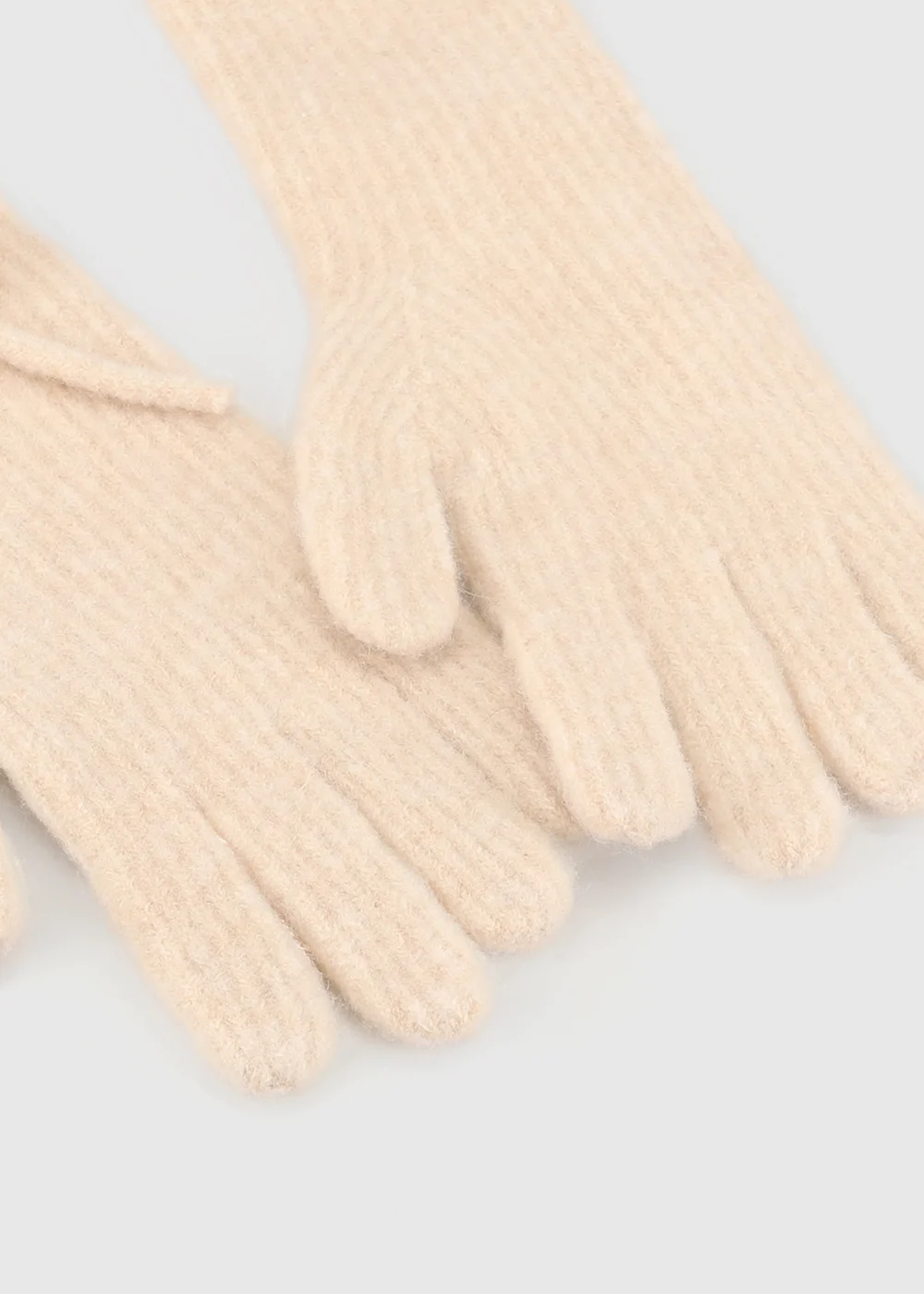 Totes Isotoner Beige Wool Blend Knitted Gloves with Bow - One Size Image 4
