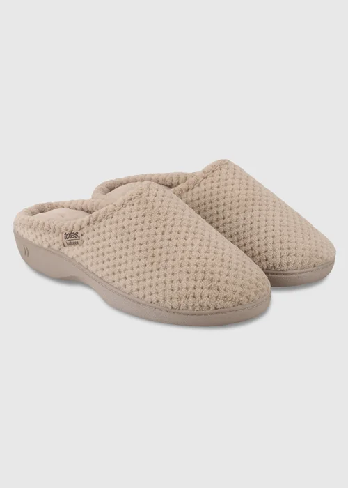 Totes Isotoner Light Brown Popcorn Mule Slippers - 7 Image 4