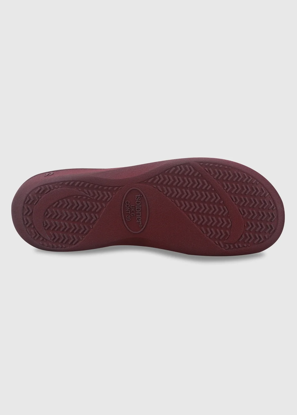 Totes Isotoner Burgundy Star Popcorn Mule Slippers - 6 Image 6