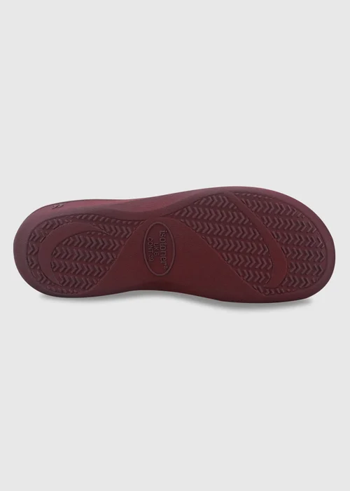Totes Isotoner Burgundy Star Popcorn Mule Slippers - 6 Image 6