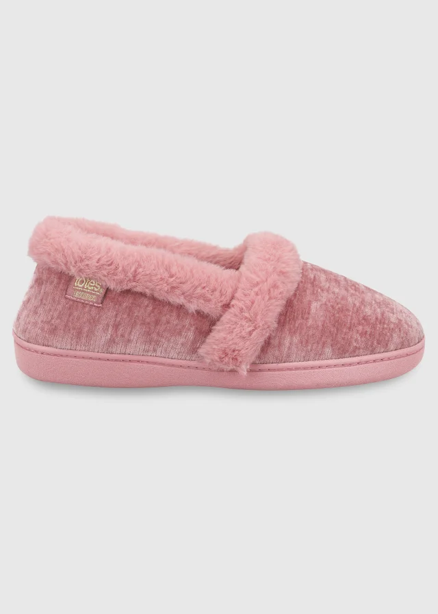Totes Isotoner Pink Sparkle Full Back Slippers