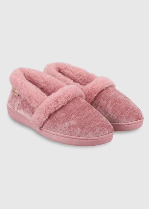 Totes Isotoner Pink Sparkle Full Back Slippers - 5 Image 4