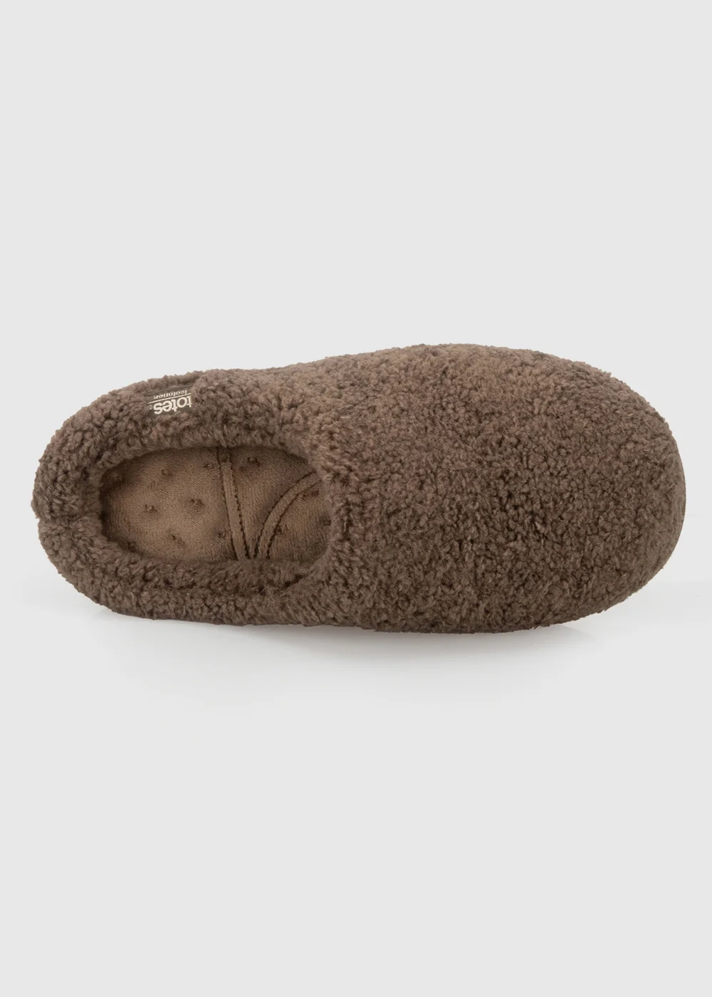 Totes Isotoner Brown Borg Swept Back Mule Slippers - 7 Image 5