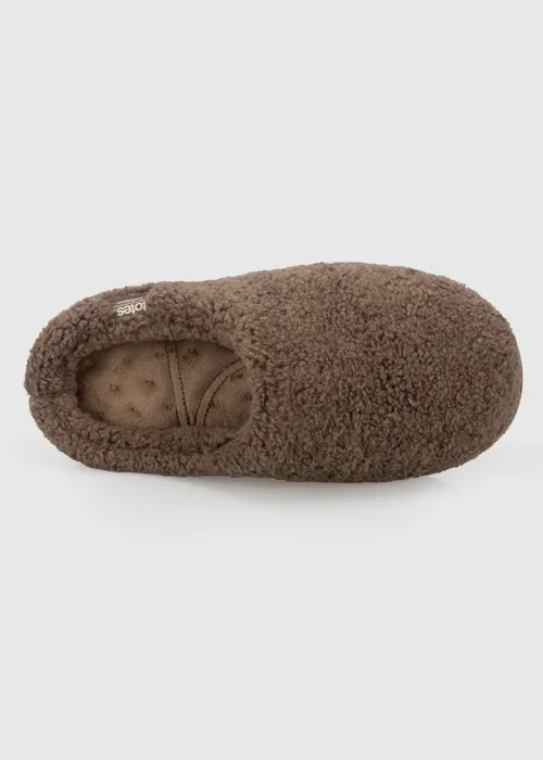 Totes Isotoner Brown Borg Swept Back Mule Slippers - 7 Image 5
