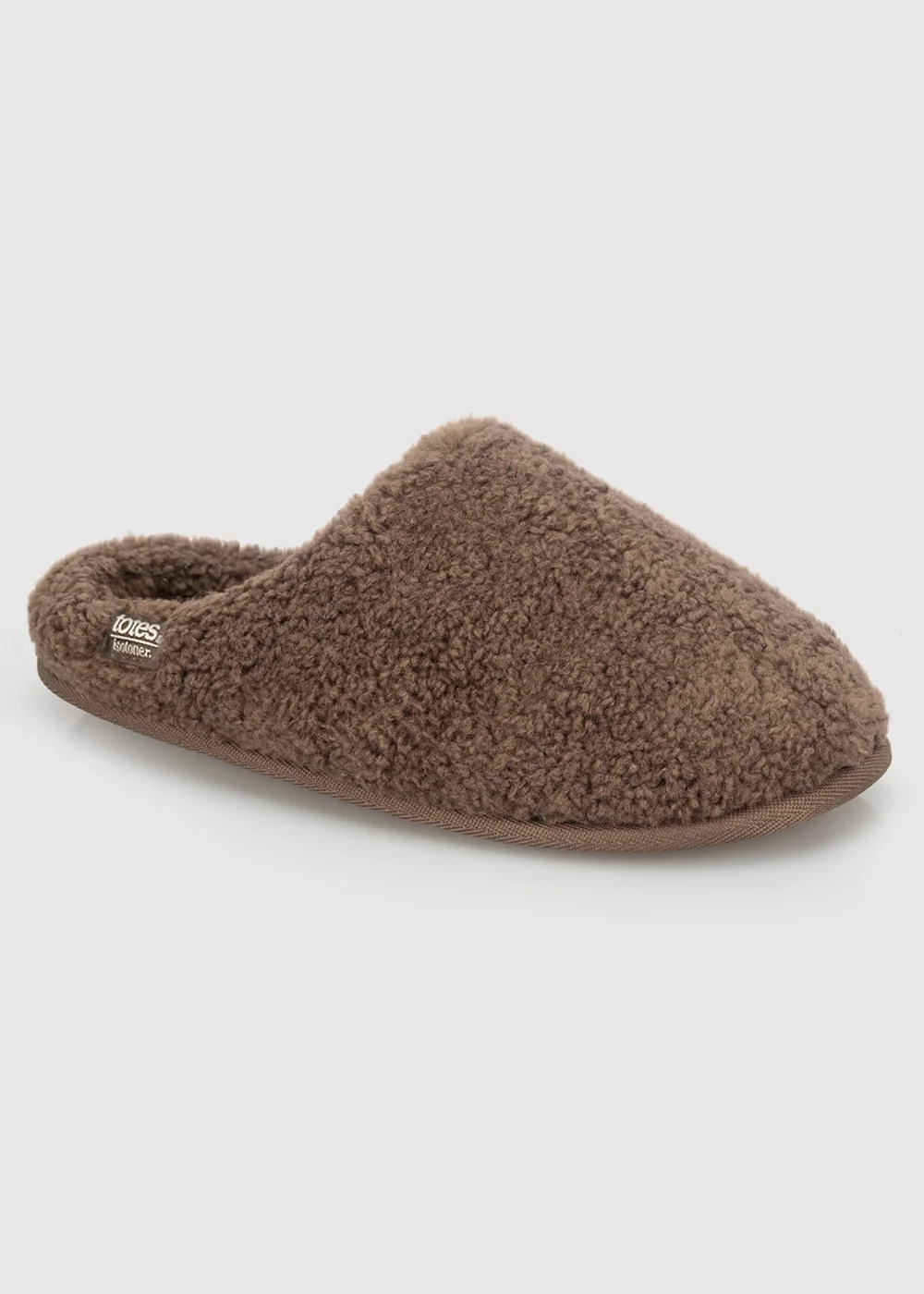 Totes Isotoner Brown Borg Swept Back Mule Slippers - 7 Image 3