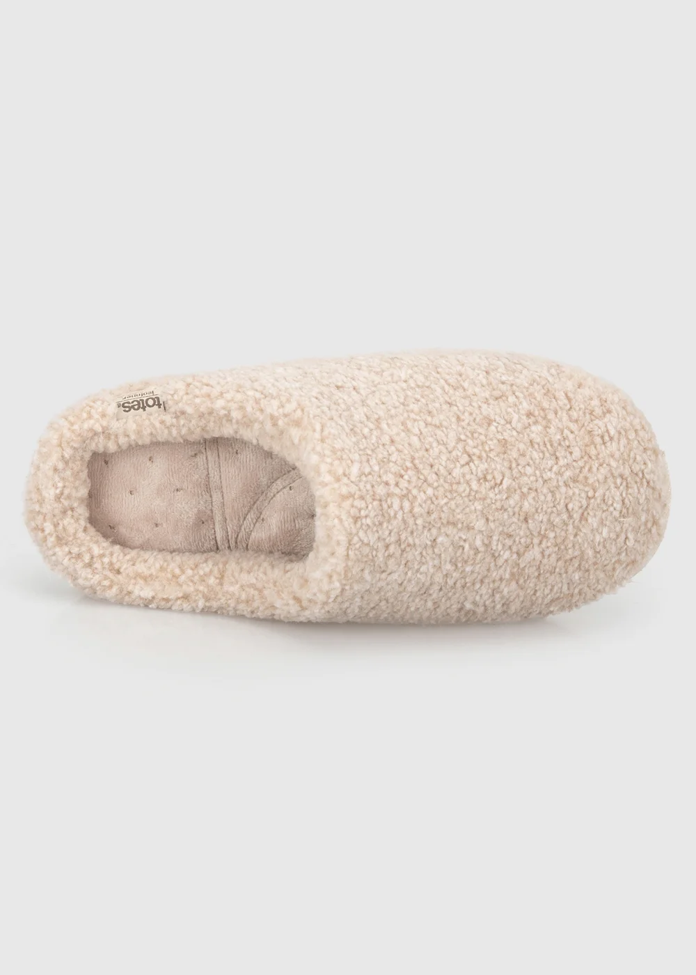 Totes Isotoner Natural Oat Borg Swept Back Mule Slippers - 4 Image 5