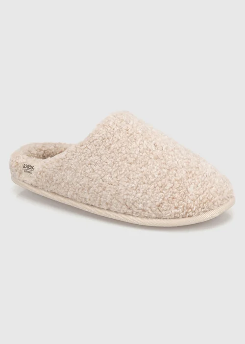 Totes Isotoner Natural Oat Borg Swept Back Mule Slippers - 4 Image 3