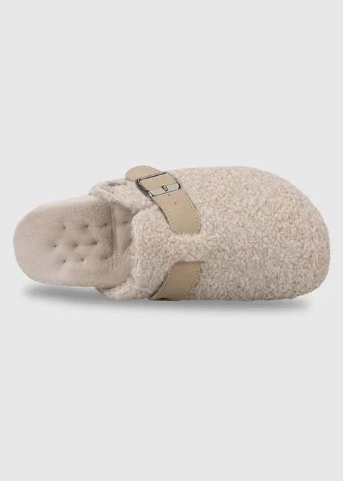Totes Isotoner Natural Oat Borg Clog Slippers - 5 Image 5