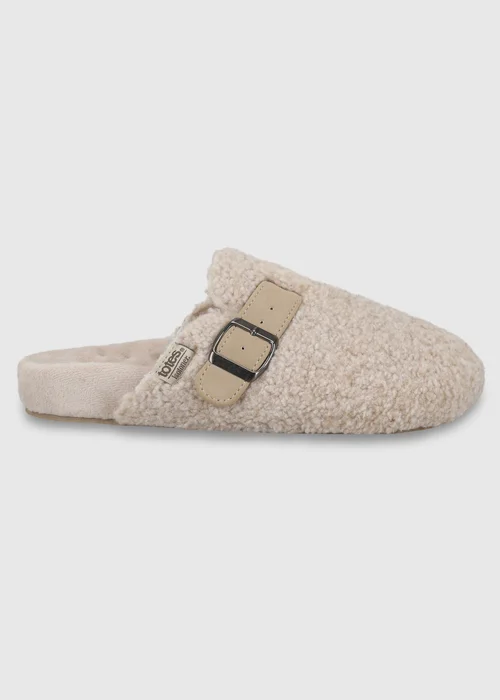 Totes Isotoner Natural Oat Borg Clog Slippers - 5 Image 1
