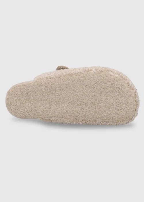 Totes Isotoner Natural Oat Borg Clog Slippers - 5 Image 6