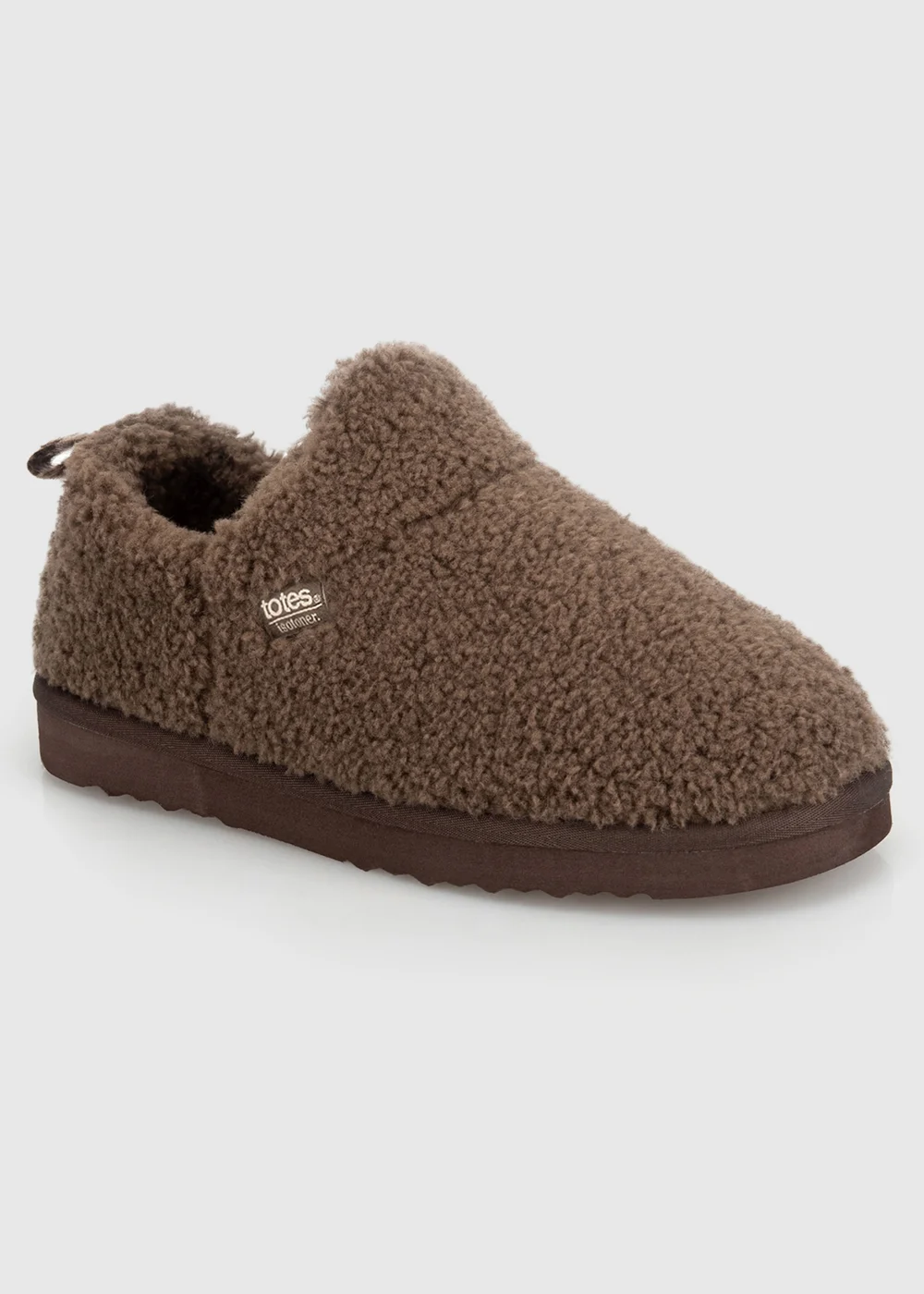 Totes Isotoner Brown Borg Bootie Slippers - 7 Image 3
