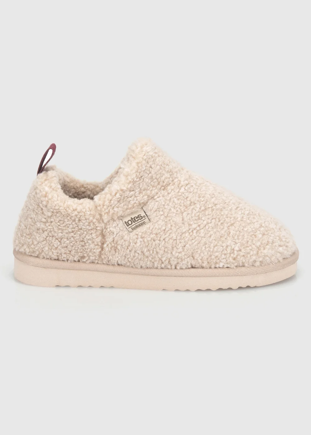 Totes Isotoner Natural Oat Borg Bootie Slippers - 4 Image 1