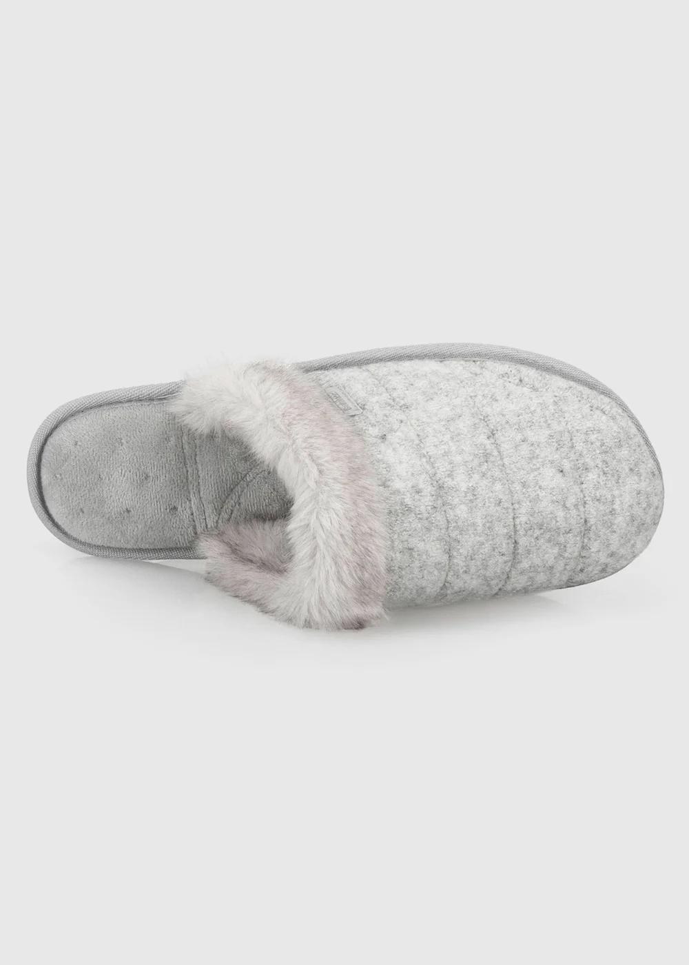 Totes Isotoner Grey Brushed Marl Mule Slippers - 4 Image 5