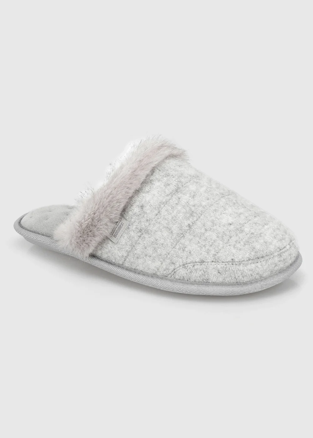 Totes Isotoner Grey Brushed Marl Mule Slippers - 4 Image 3