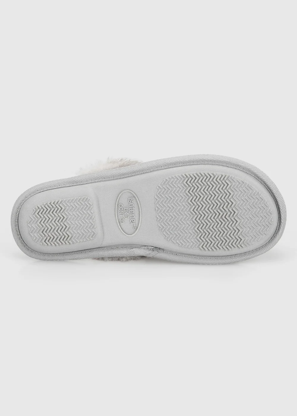 Totes Isotoner Grey Brushed Marl Mule Slippers - 4 Image 6