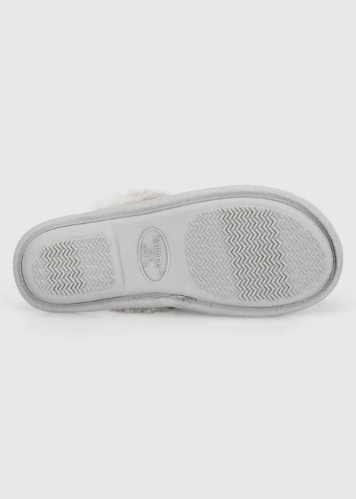 Totes Isotoner Grey Brushed Marl Mule Slippers - 4 Image 6