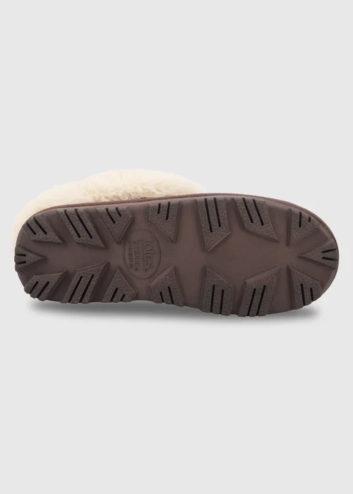 Totes Isotoner Brown Suede Boot Slipper with Faux Fur Cuff - 6 Image 6
