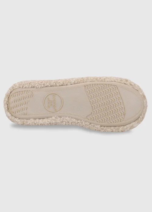 Totes Isotoner Natural Oat Borg Mary Jane Ballet Slippers - 7 Image 6