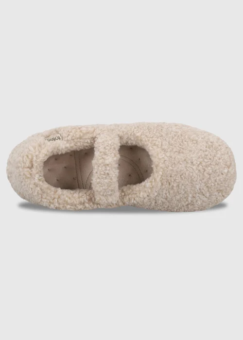 Totes Isotoner Natural Oat Borg Mary Jane Ballet Slippers - 7 Image 5