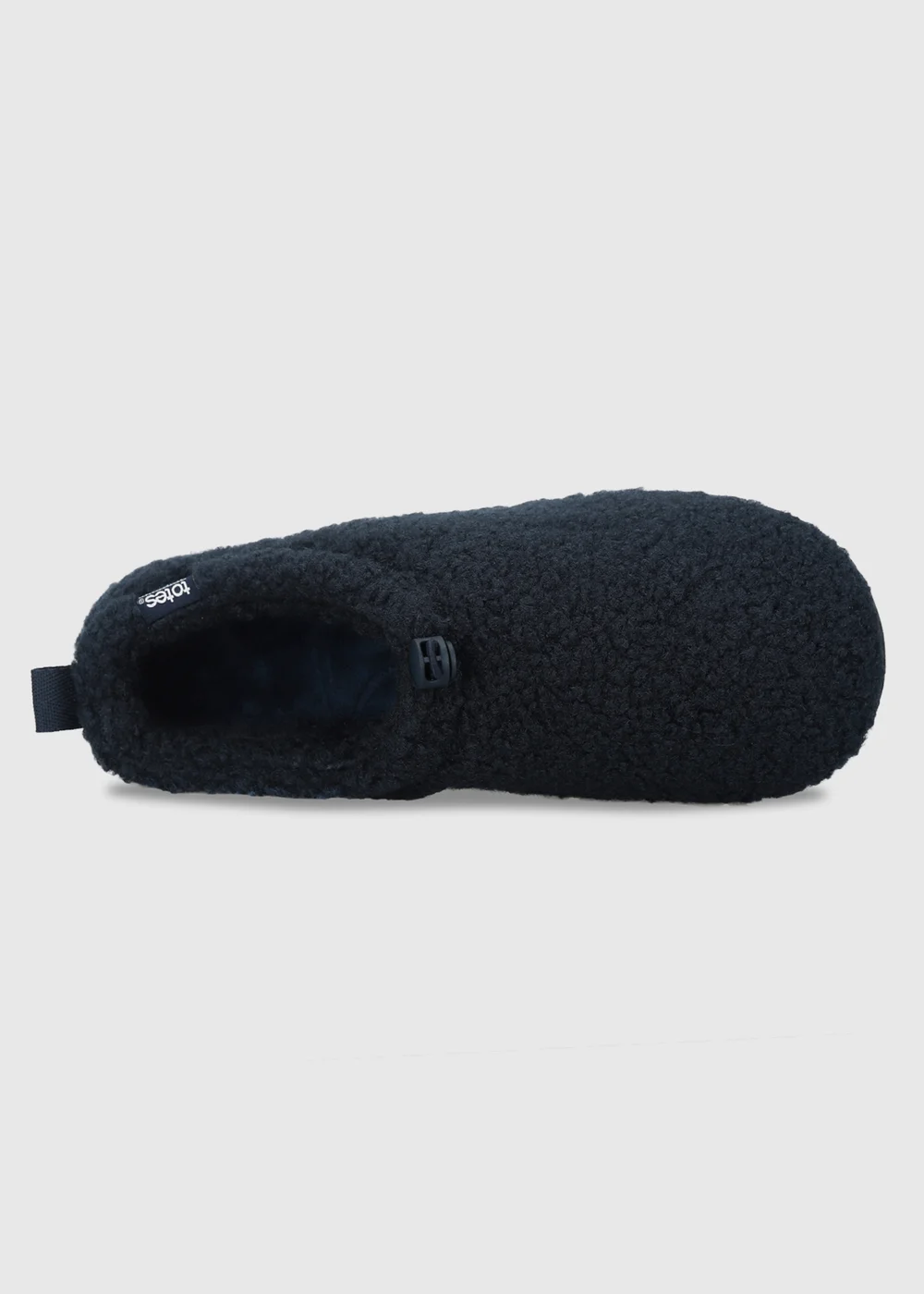 Totes Isotoner Navy Blue Borg Full Back Slippers with Toggle - 8 Image 5