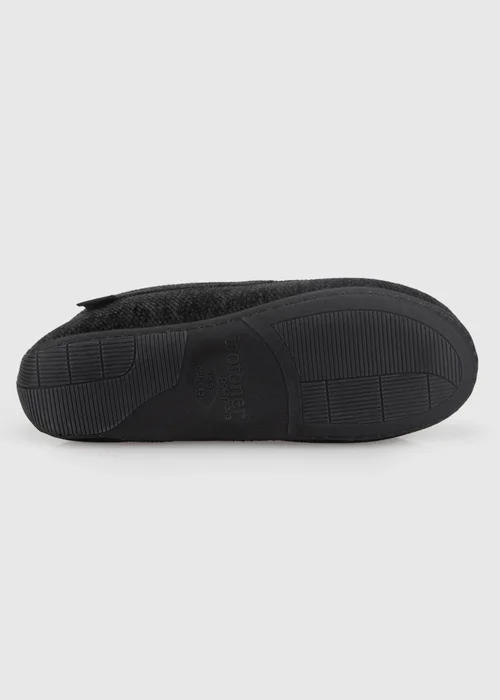 Totes Isotoner Black Soft Cord Moccasin Slippers - 8 Image 6